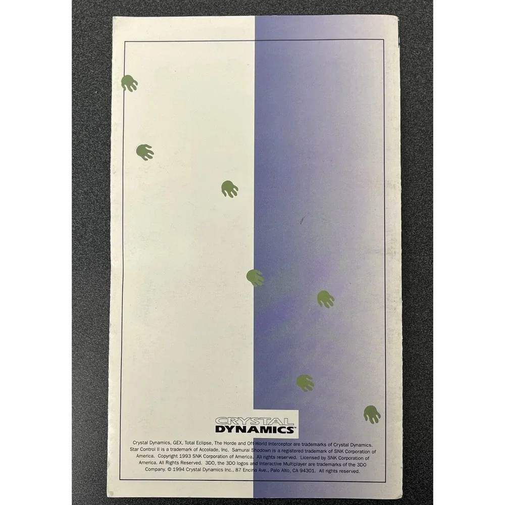 Crystal Dynamics Gex Game Display Brochure Only 3DO 1994